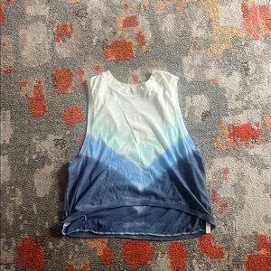Gradient Blue and White Muscle Tank Top